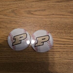 Purdue Baseball Button Set - White and Black